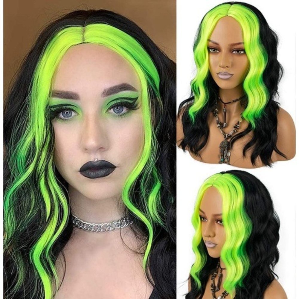 Cosplay Hair Green Wig Black Wig